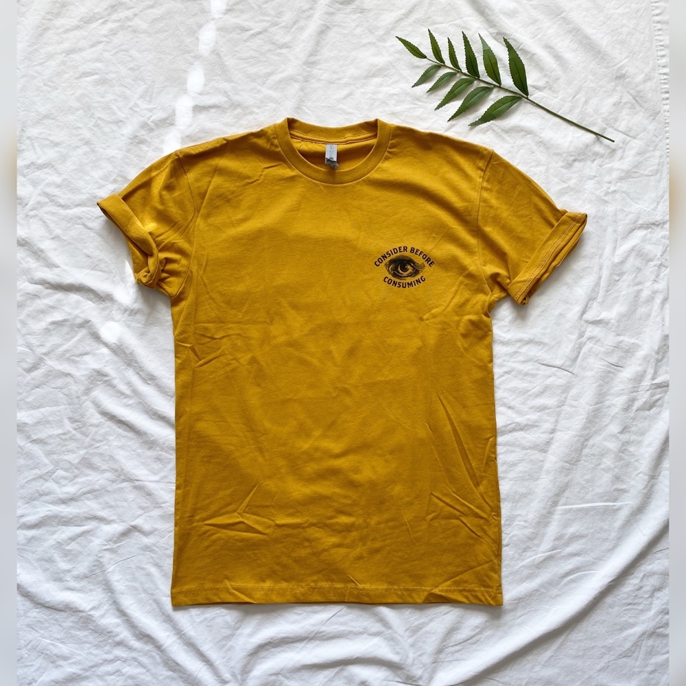 Anti porn awareness tee in mustard